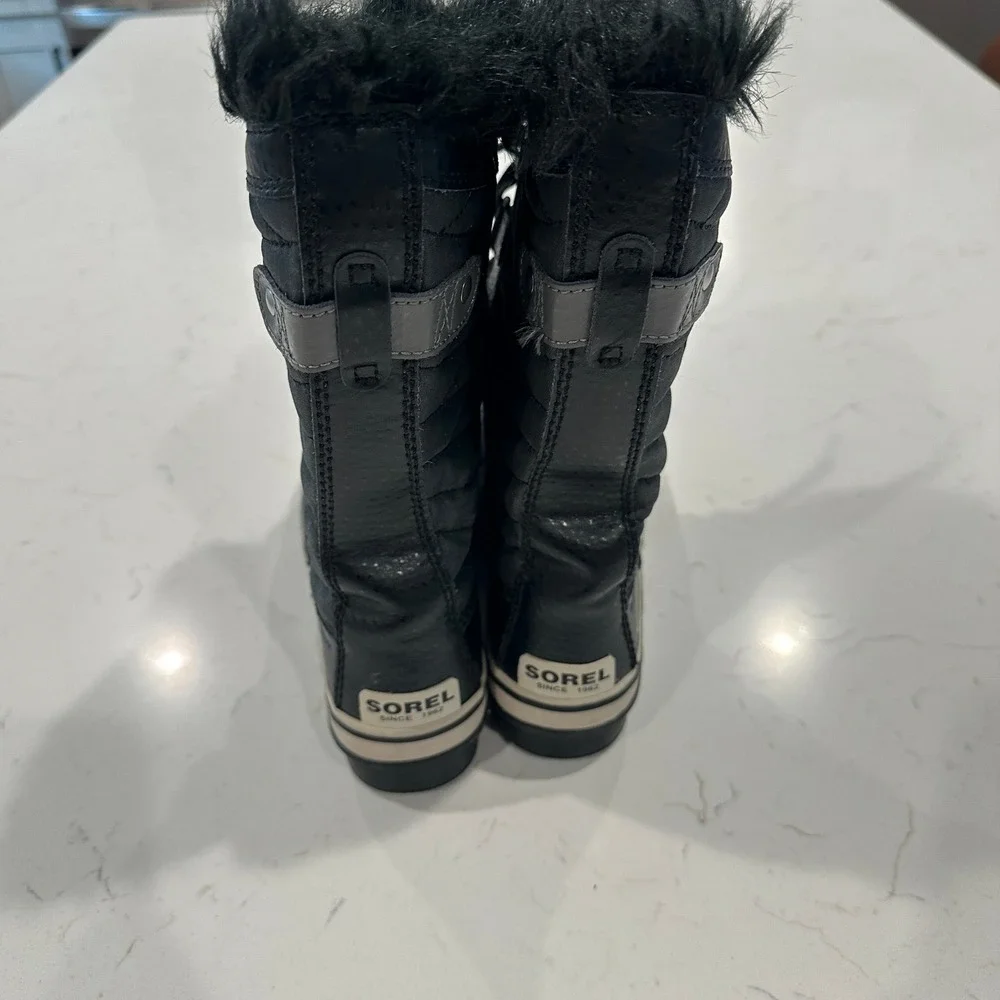 Sorel Tofino II Black Faux Fur Waterproof Winter Boots NY2419-010 Womens 5